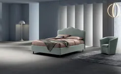 Letto imbottito Stilfar moderno in esposizione da Brennero Case&Stili a Verona